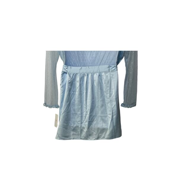 FLORA NIKROOZ WOMENS MEDIUM SHOWSTOPPER COVER-UP SATIN ROBE ICE BLUE NEW - Picture 10 of 15